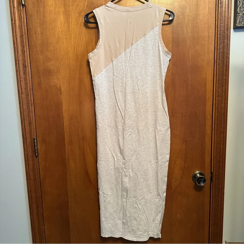 Lululemon‎ Dress Tank Top Beige Grey 8 Side Slit